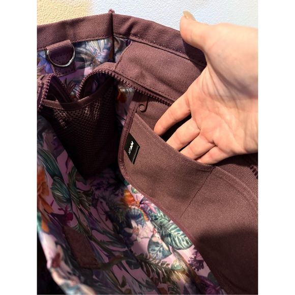 SOLD Popflex Wine Sloane Tote Fully Lined Go To Handbag Purse Crossbody Bag - Picture 10 of 16